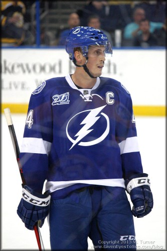Lightning Captain, Vinny Lecavalier seconds before the final puck drop of the game.